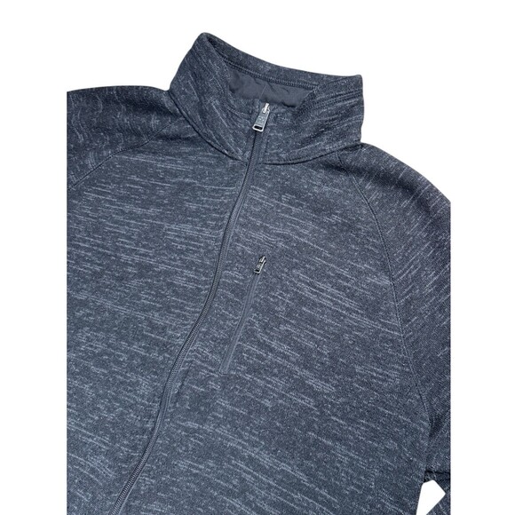 SWISSTECH Full Zip Sweater Jacket Black Heather Zipper Pockets Large Cozy Casual - Picture 2 of 10